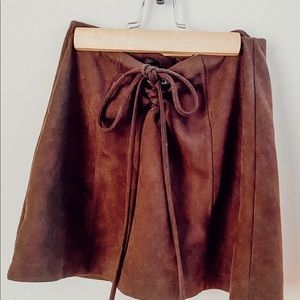 Brown velvet skirt